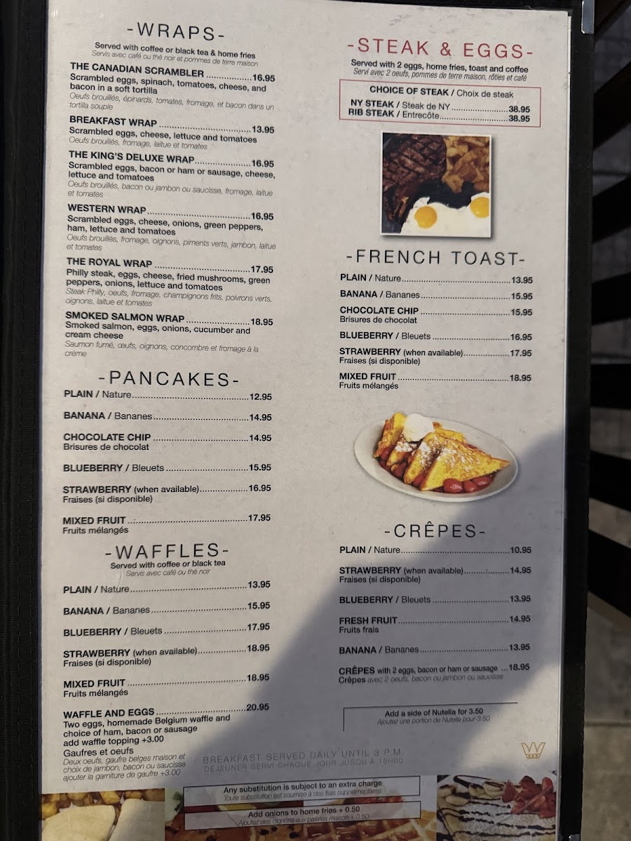 King George Restaurant Menu - Image 2