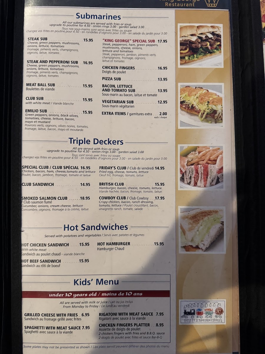 King George Restaurant Menu - Image 3